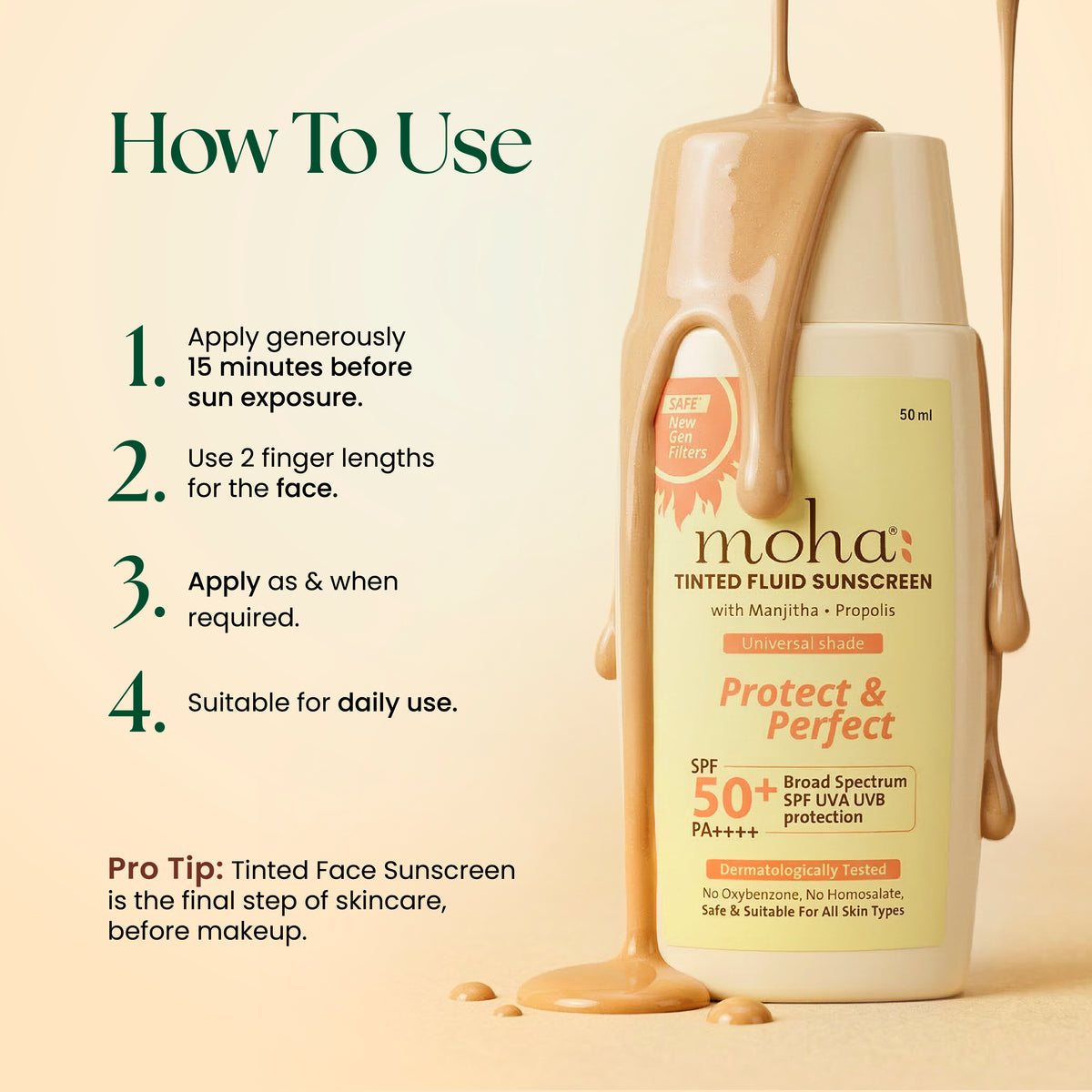 Tinted Fluid Sunscreen SPF 50+ PA++++ Universal Tint w/ New-Gen Filters