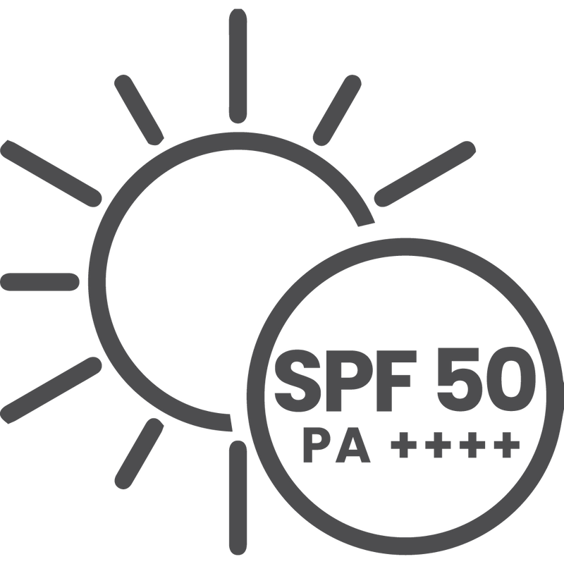 Broad Spectrum SPF 50 PA ++++   Shields against UVA + UVB damage