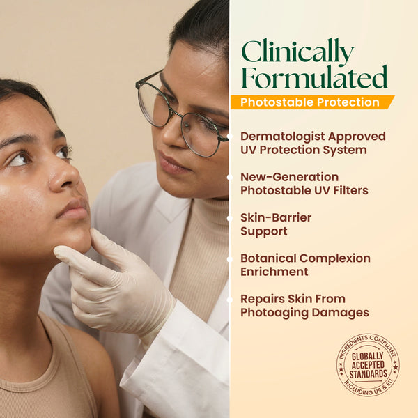 Face Sunscreen with SPF 50+PA++++Photostable Safest New-Gen UV Filters + pH balanced