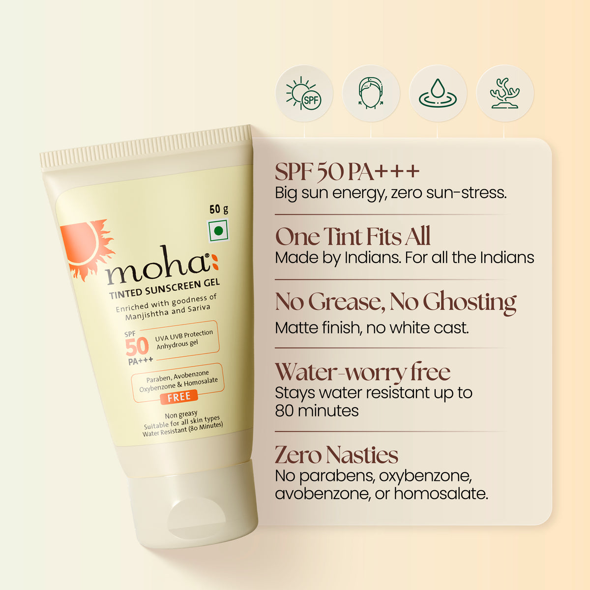 Tinted Sunscreen Gel with SPF 50