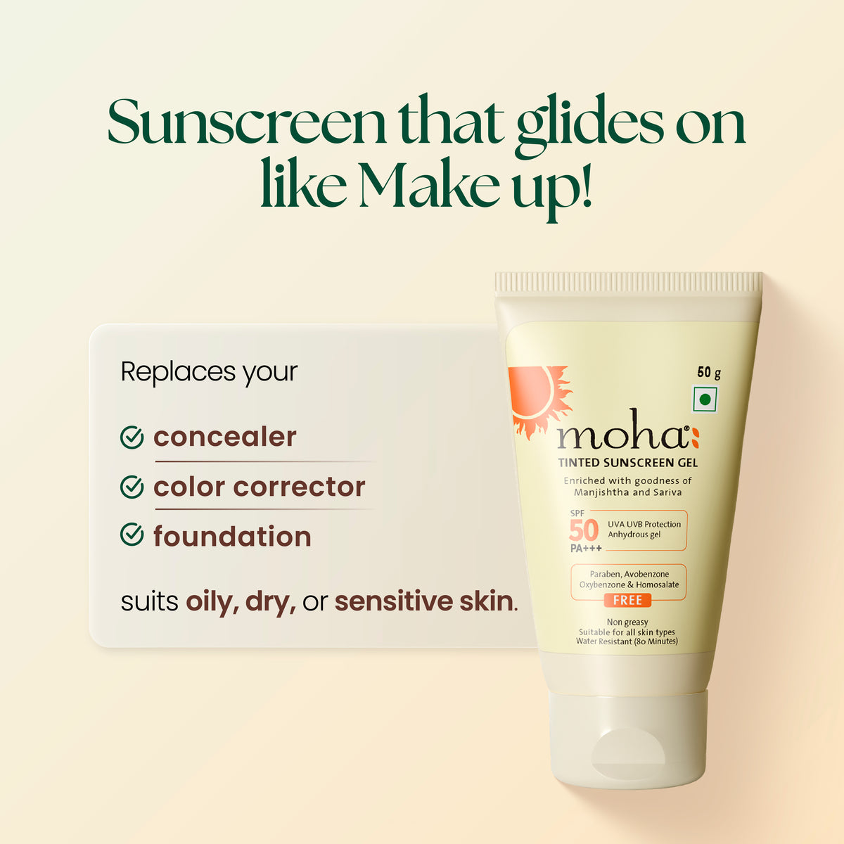 Tinted Sunscreen Gel with SPF 50
