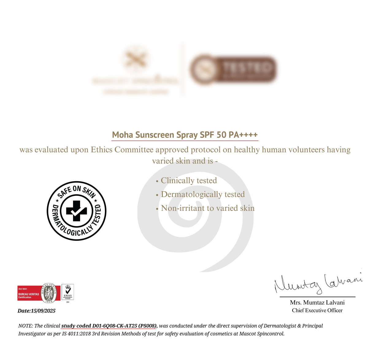 Sunscreen Spray SPF50 UVA+ UVB PA++++